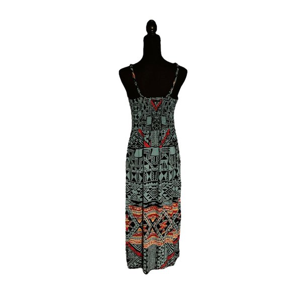 Angie Black Tribal Print Women's Maxi Dress Size Medium - Picture 5 of 10